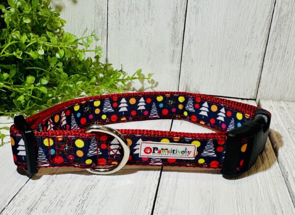 Christmas Trees Red Pet Collar