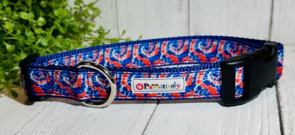 Red White Blue Swirls Dog / Pet Collar