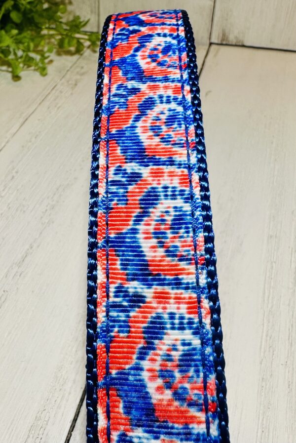 Red White Blue Swirls Dog / Pet Collar - Image 2