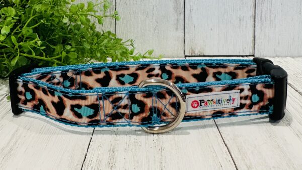 Teal Leopard / Cheetah Print Dog / Pet Collar