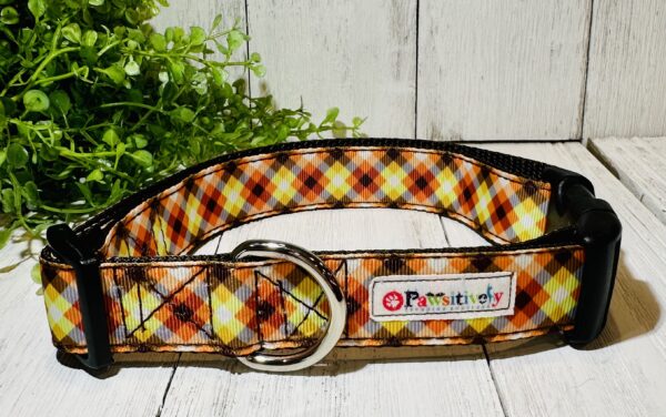 Yellow and Orange Plaid Pet Collar