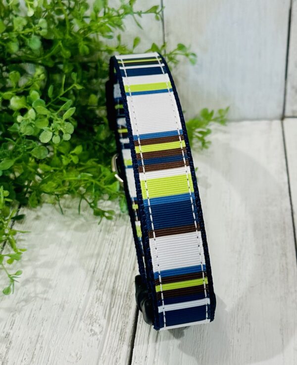 Navy & Lime Green Stripes Collar - Image 2